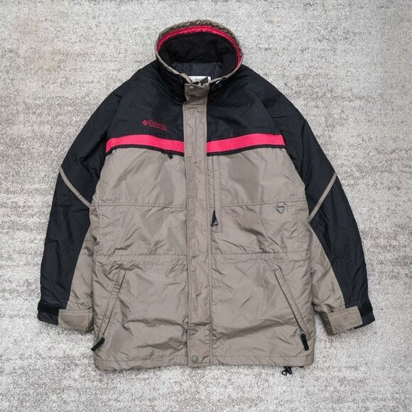 Vintage Columbia Gizzmo Retro Sportswear Jacket Black Brown Grey Men's Large